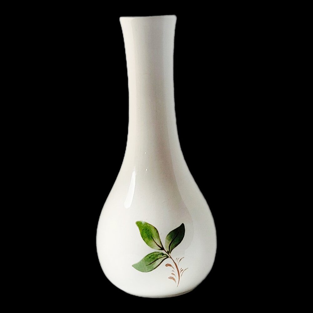 VTG FTD Bud Flower Vase White and Blue Cornflower Flowers Contemporary Decor - Picture 3 of 4